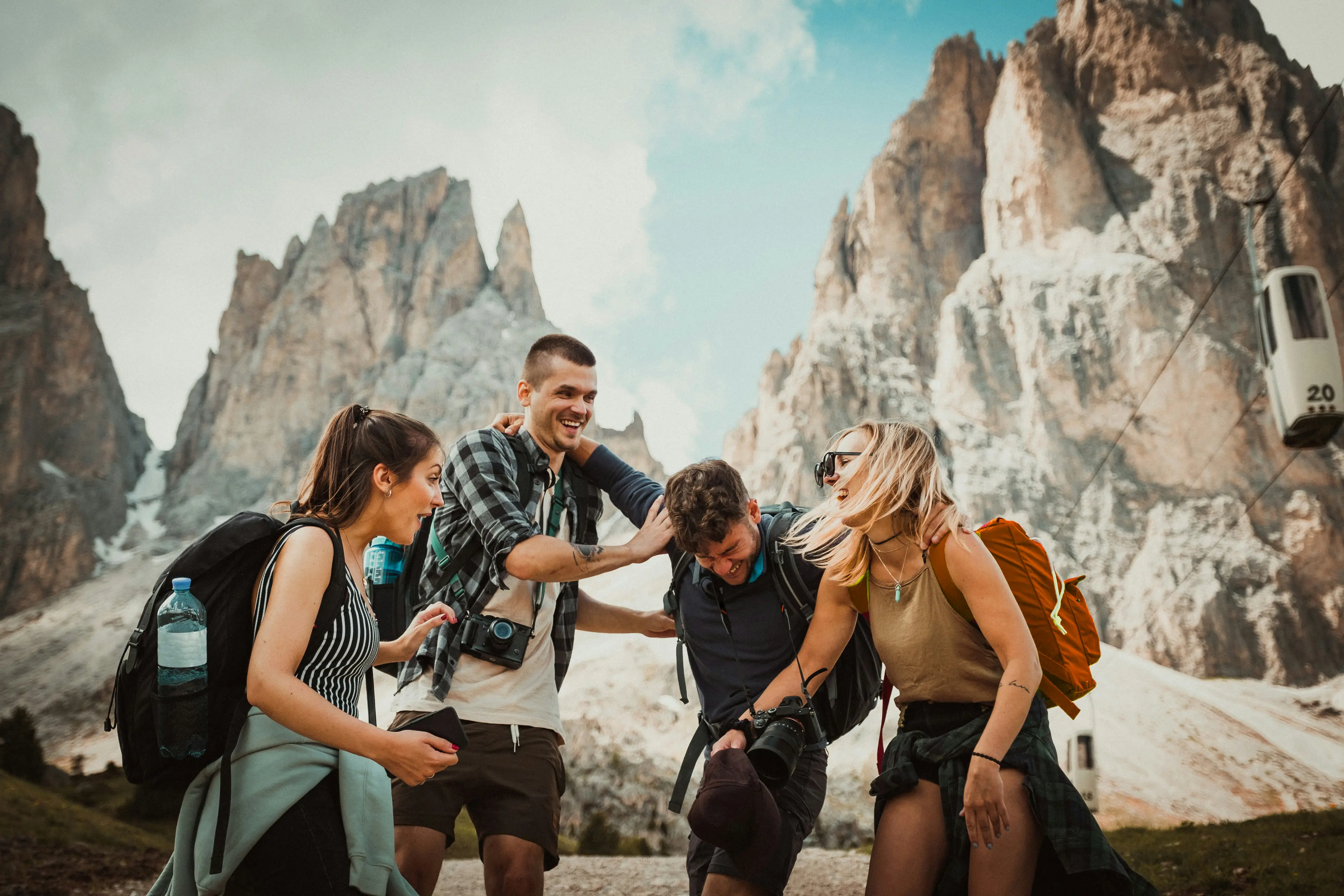 Travelers exploring with Openline eSIM connectivity
